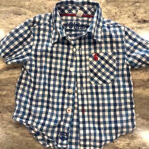 Joules Baby Boy 1Y blue plaid shirt